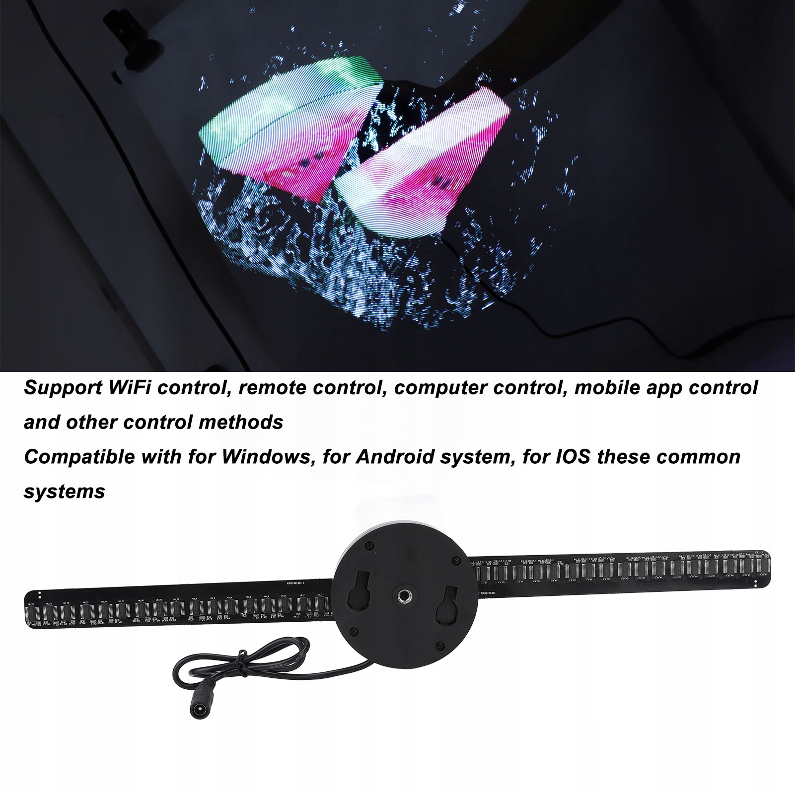 WENTYLATOR Z HOLOGRAMEM 3D 224 KORALIKI LED Model 2610220129912