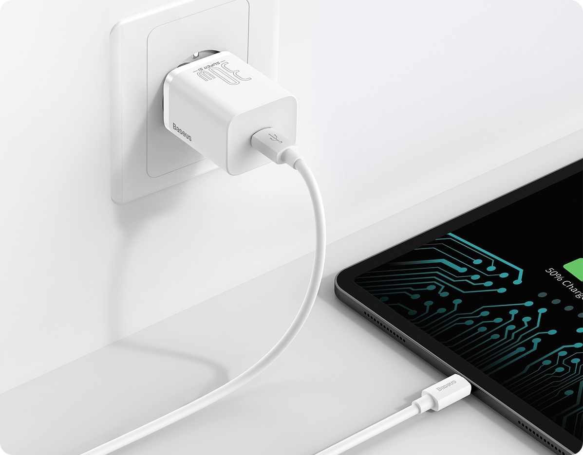 BASEUS SZYBKA ŁADOWARKA SIECIOWA DO TELEFONU ZASILACZ USB-C TYP-C 30W PD QC Liczba urządzeń ładowanych jednocześnie 1