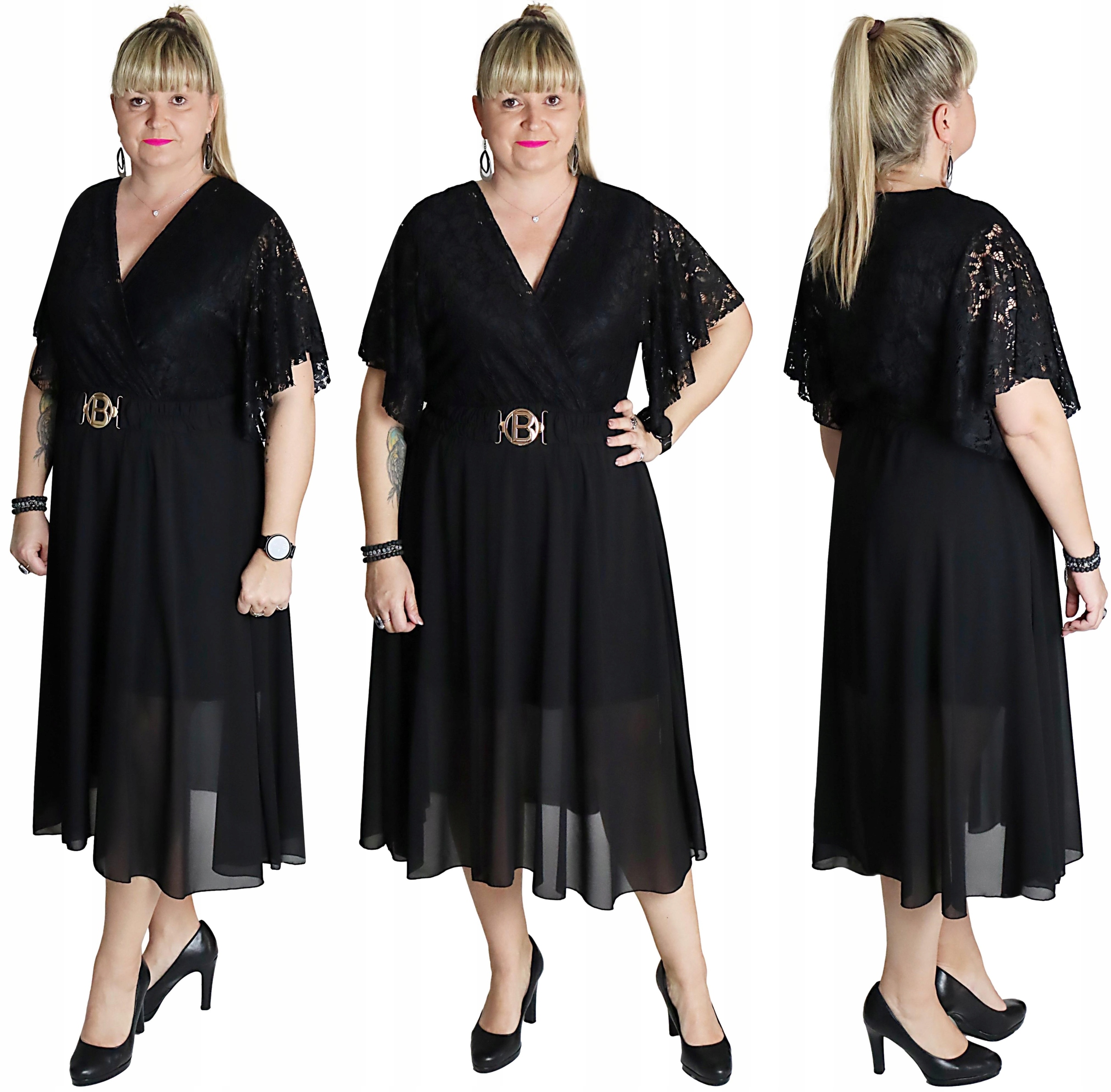 Elegantní Vzdušná Šaty, barva Černá, vel 50