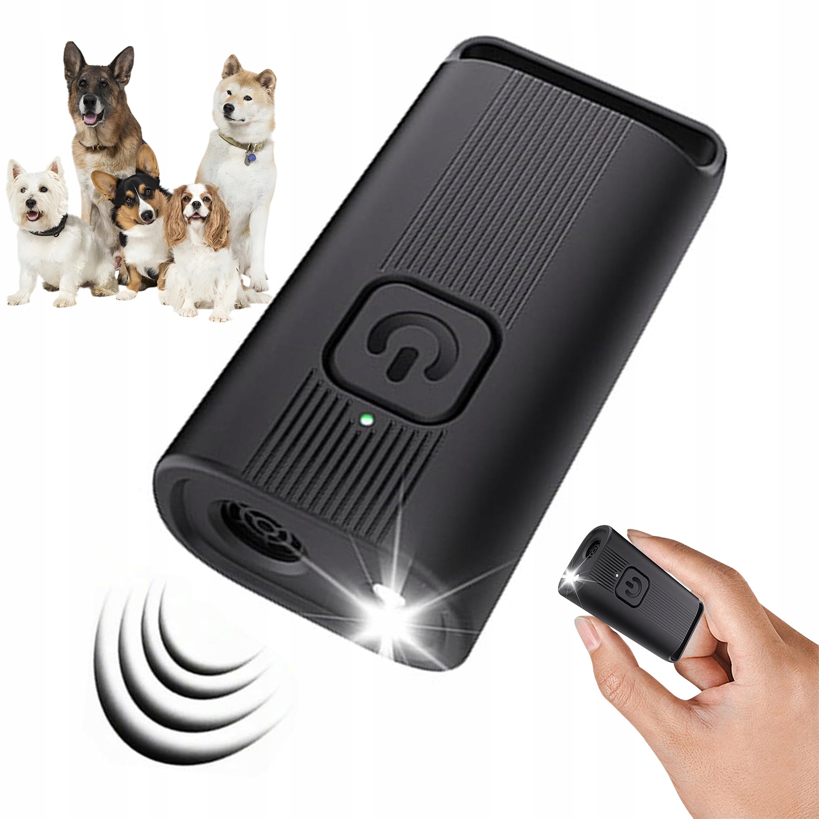 Levně Ultrazvukový Odpuzovač Psů Led 3V1, Dobíjecí Tréninkové Zařízení