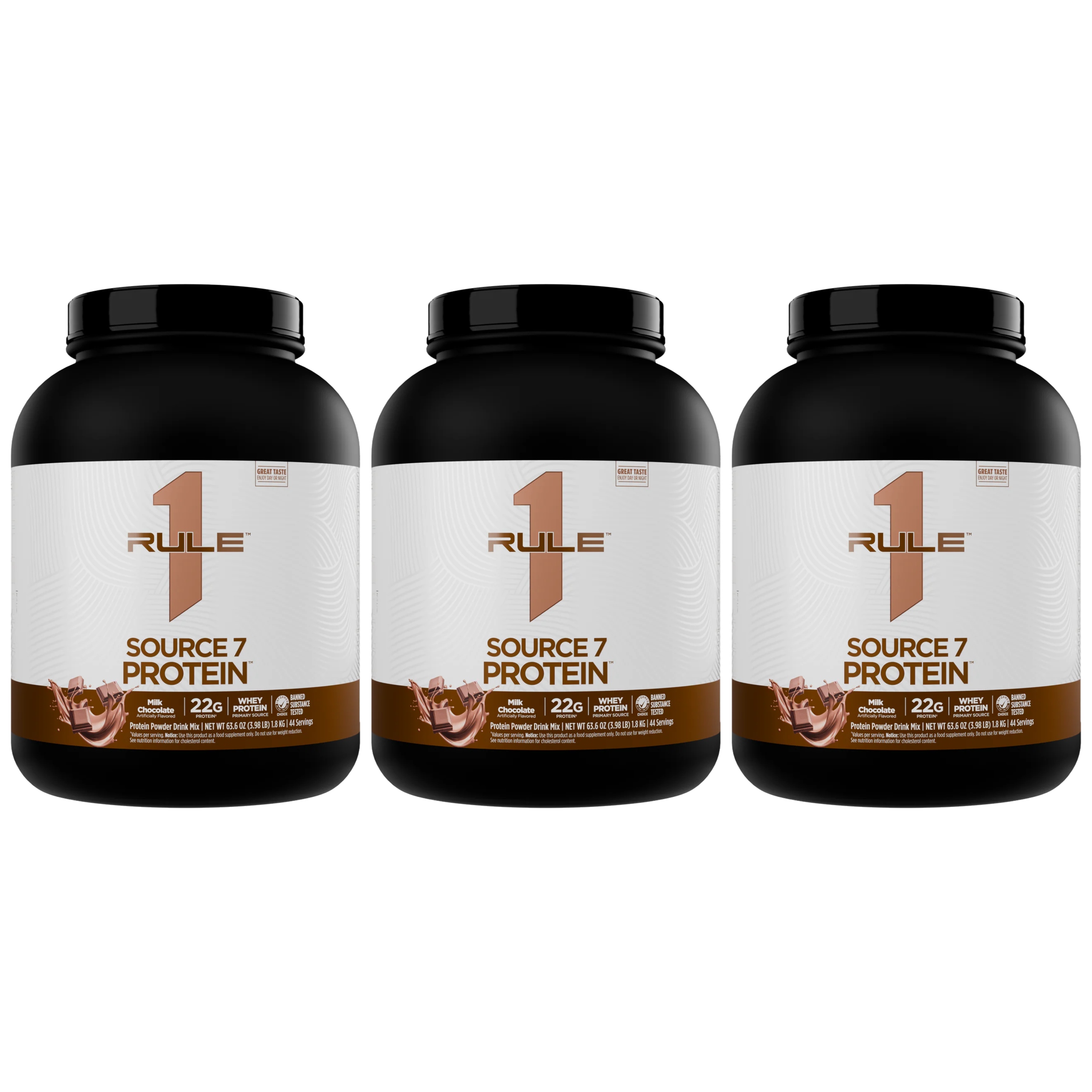 3x Bílkoviny Source 7 Protein 1800g Doplněk Stravy Izolát Wpc Wpi Čokoláda Rule1 R1