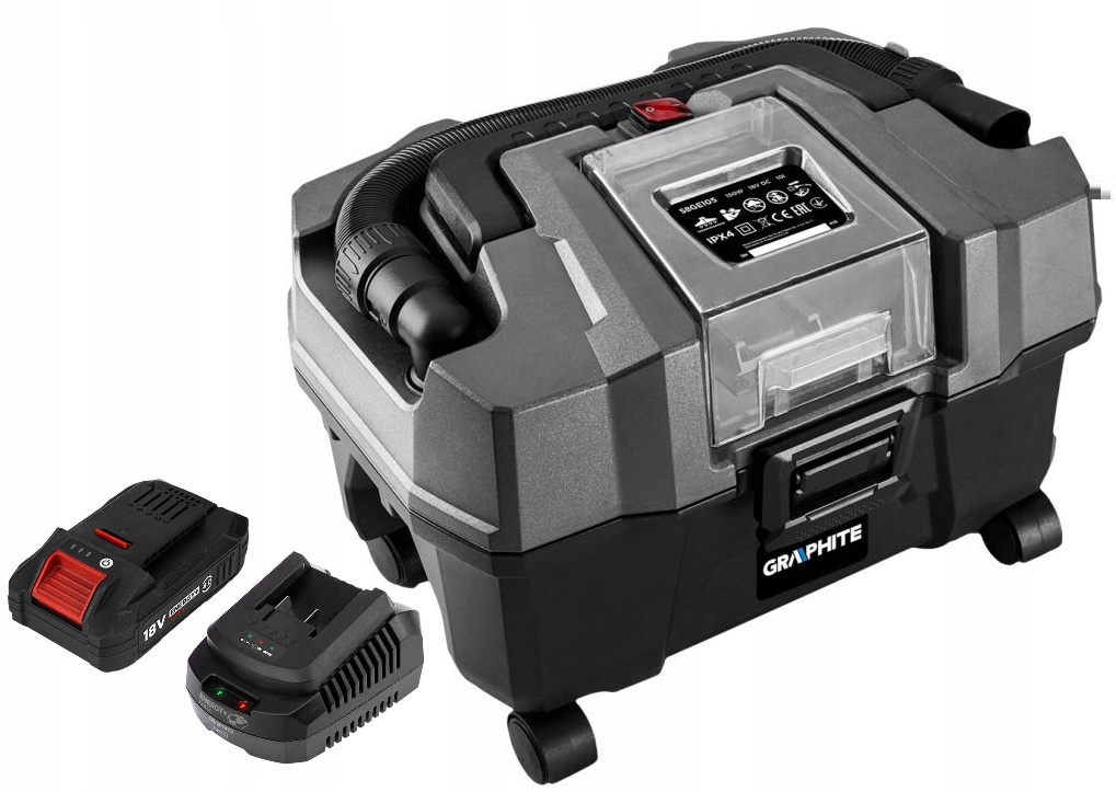 Graphite Vysavač 58GE105 18V Li-ion 10L Akumulátor 4AH Sada