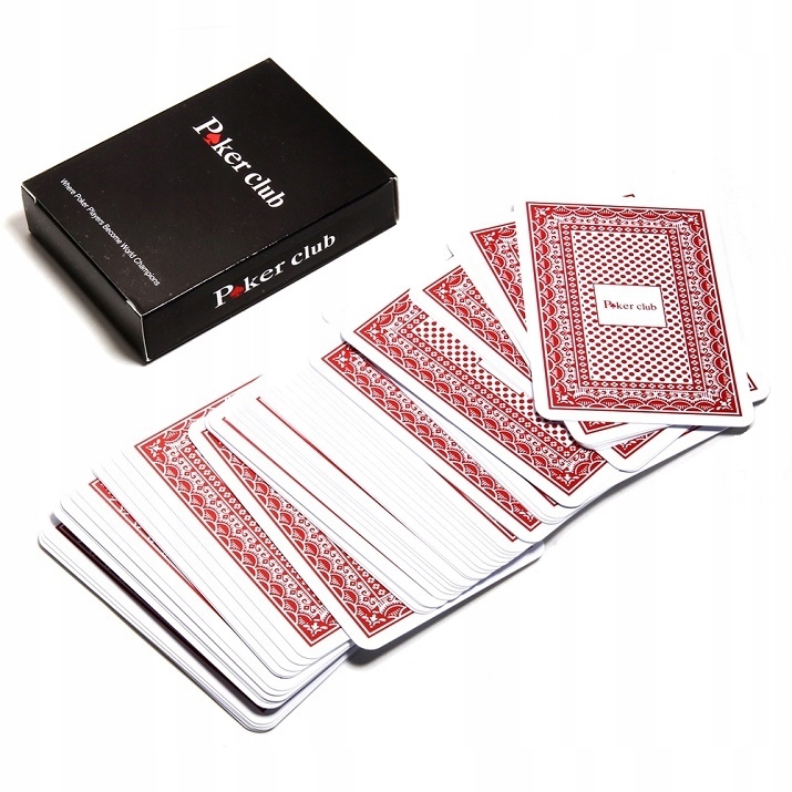 KARTY POKER CLUB 100% PLASTIC CZERWONE TURNIEJOWE