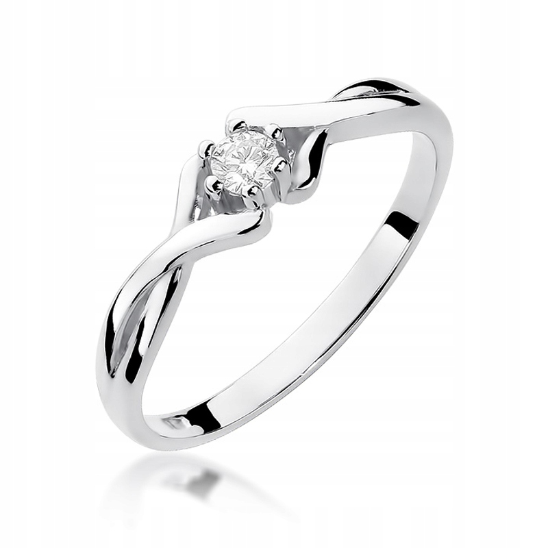 

Pierścionek z brylantem 0,08 ct białe złoto 0,585