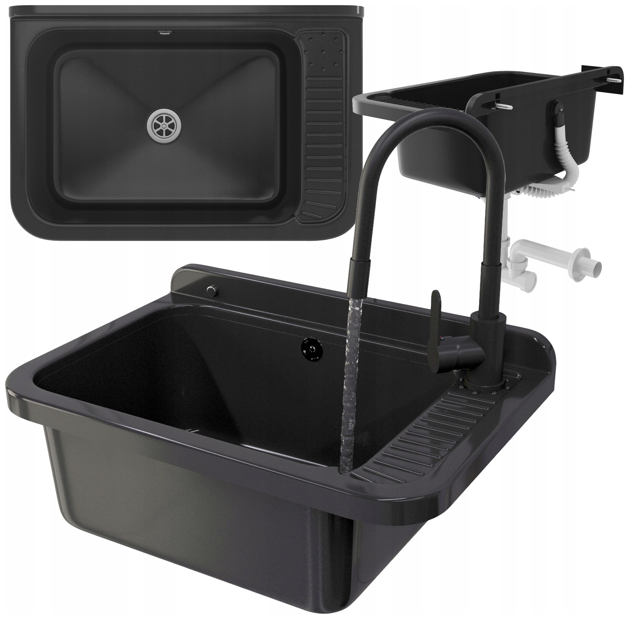 Technický Dřez Technický Dřez Černý Komora Myčka Velká Baterie Sada