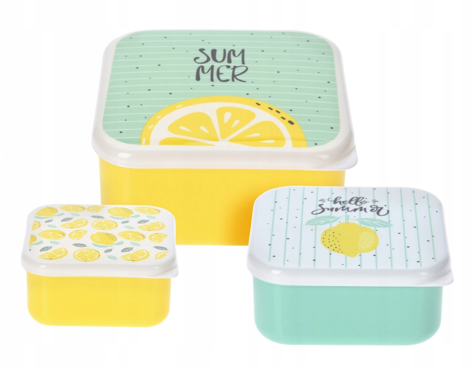 POJEMNIKI DO ŻYWNOŚCI przekąsek komplet zestaw x3