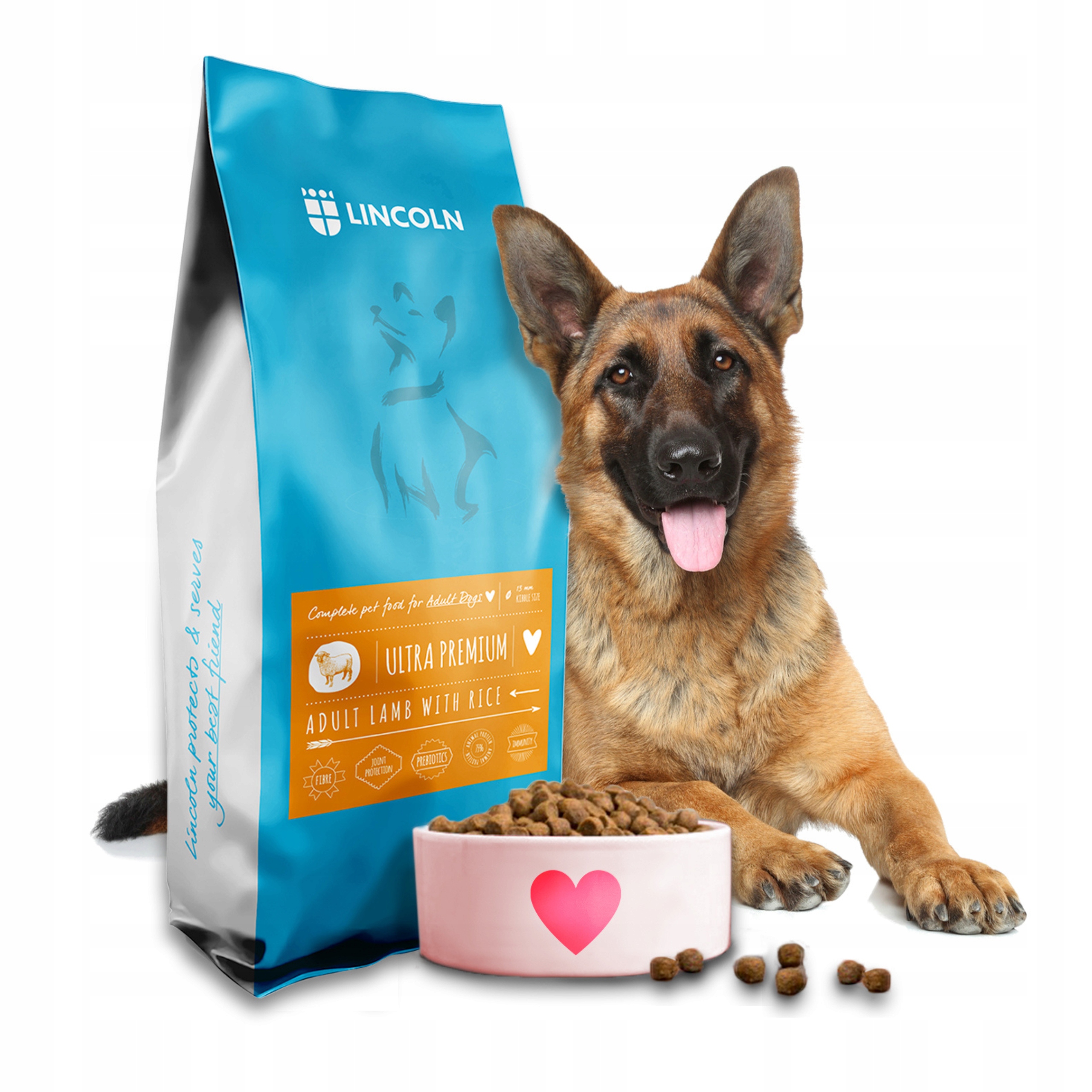 Lincoln Suché Krmivo Pro Psa Jehněčí 12KG Ovčák Lambrador Husky Beagle