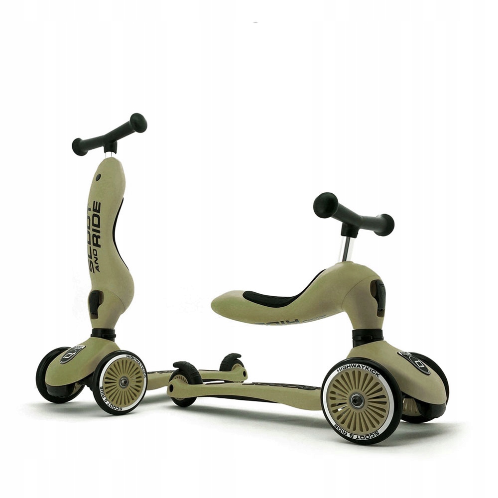 Scootandride Highwaykick1 Olive Hulajnoga i Jeździk 2w1 dla dzieci 1-5