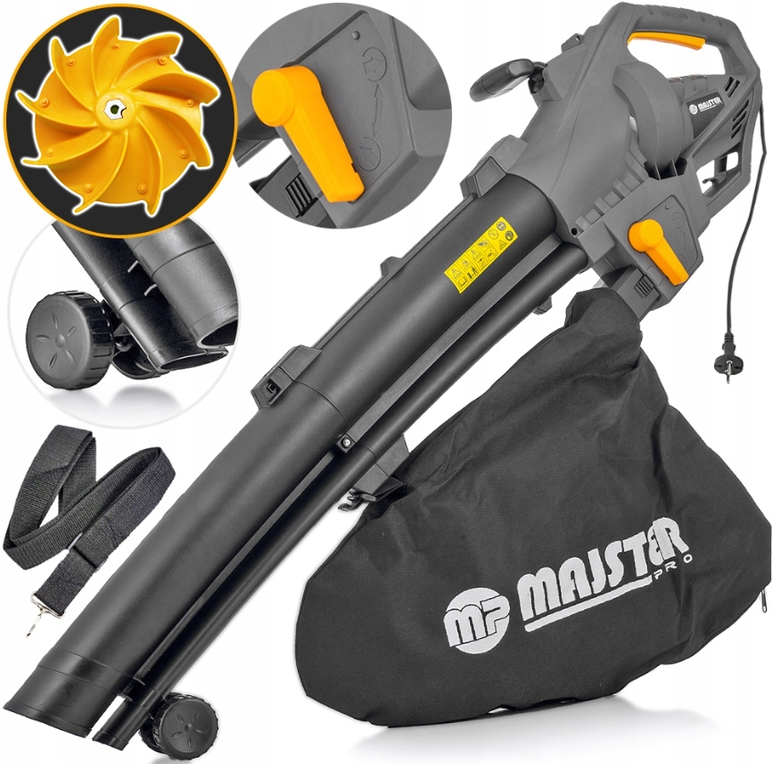 Dmuchawa Elektryczna Odkurzacz do Liści Ogrodowy 3600W Majster Pro MP0081