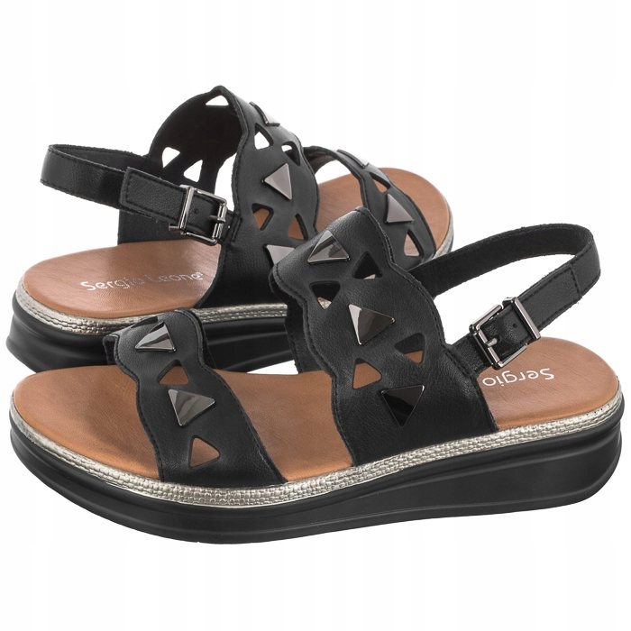 

Buty Damskie Sandały Sergio Leone Czarne Sk 040