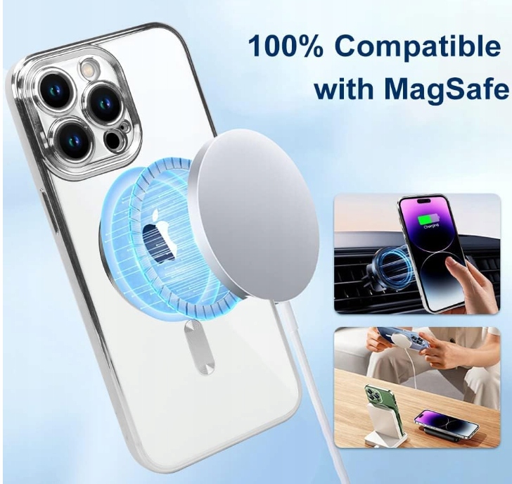 ETUI OBUDOWA DO IPHONE 11 PRO MAX MAGSAFE SREBRNY Typ plecki