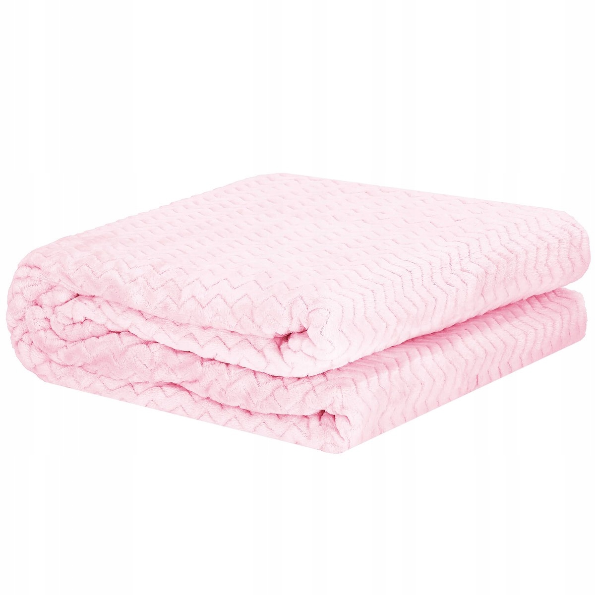GRUBY KOC WYTŁACZANY 200x220 cm NARZUTA PLUSZOWA RÓŻOWY PLED MIĘKKI CIEPŁY Kolor różowy