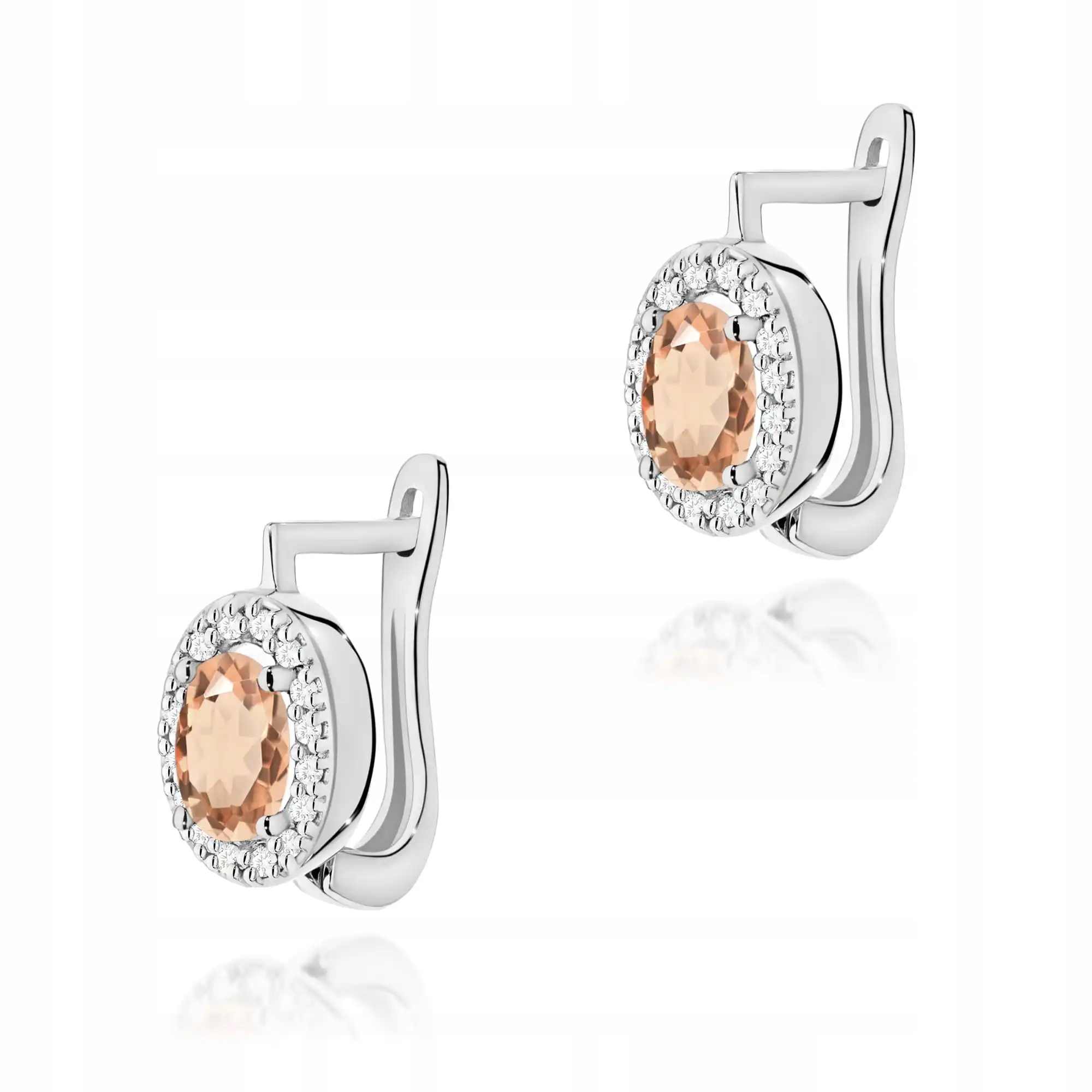 Náušnice zlaté 585 s morganitem 0,40ct bílé zlato od zlatníka 14kt