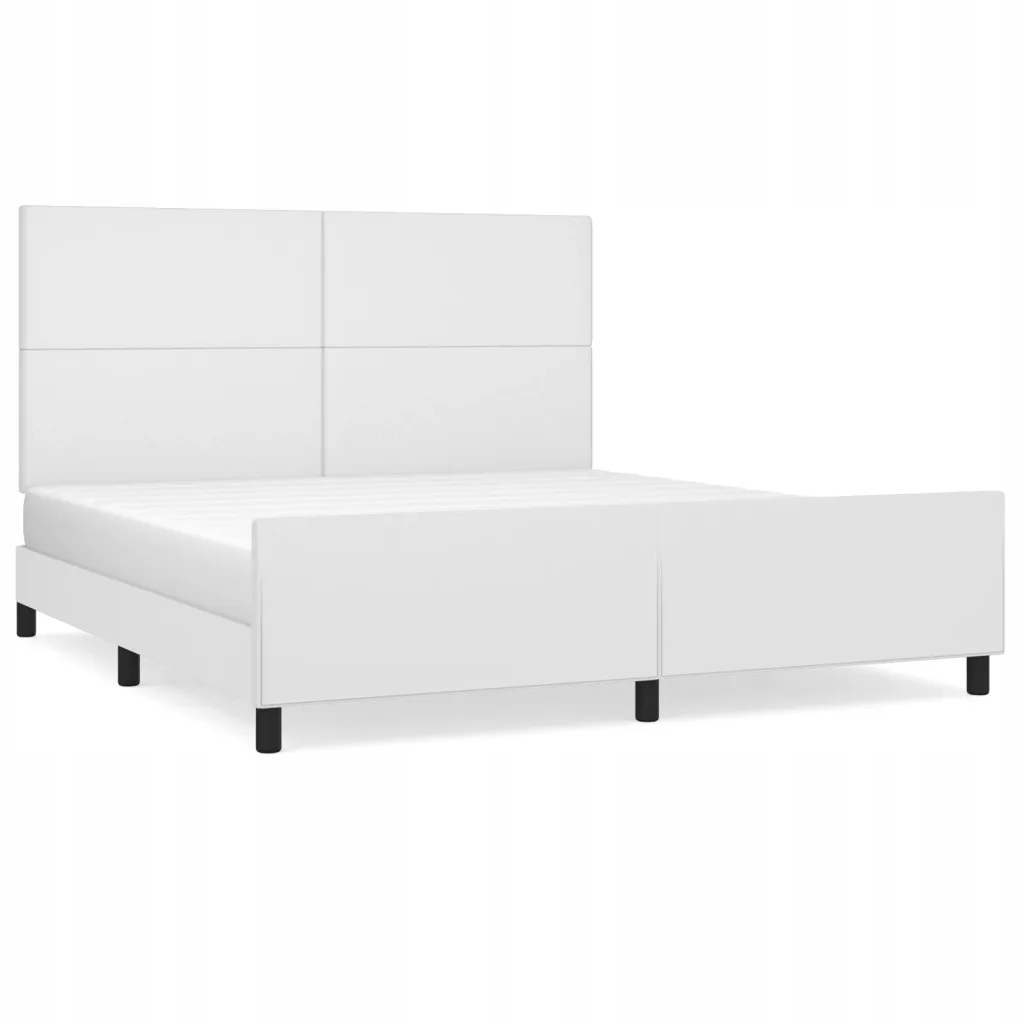 Rám postele s opěrkou hlavy bílý 203 x 186 x 118/128 cm