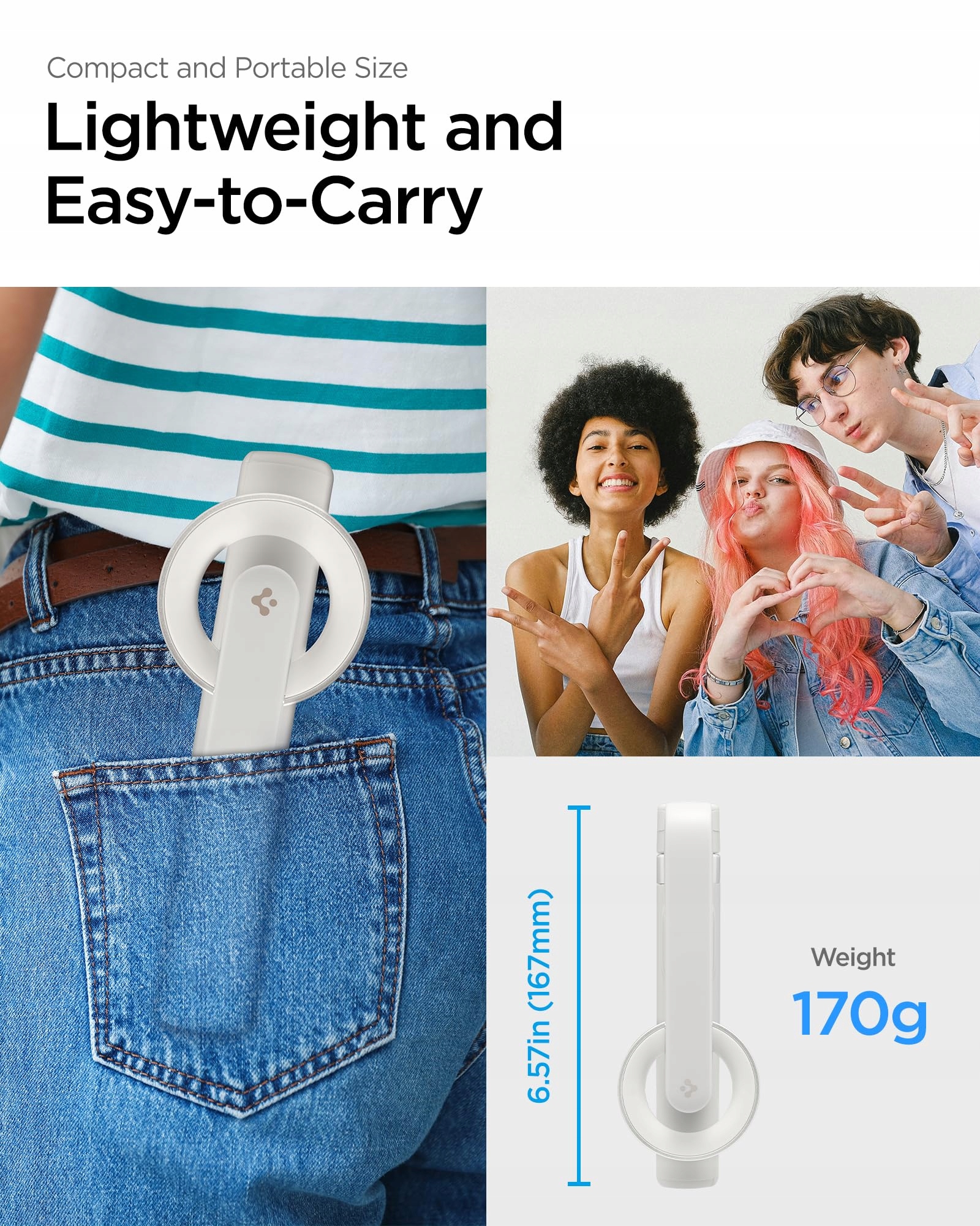SPIGEN Magsafe Selfie Stick Bluetooth iPhone 16/15 Pro Max Samsung S24/S23 — miniatura 5