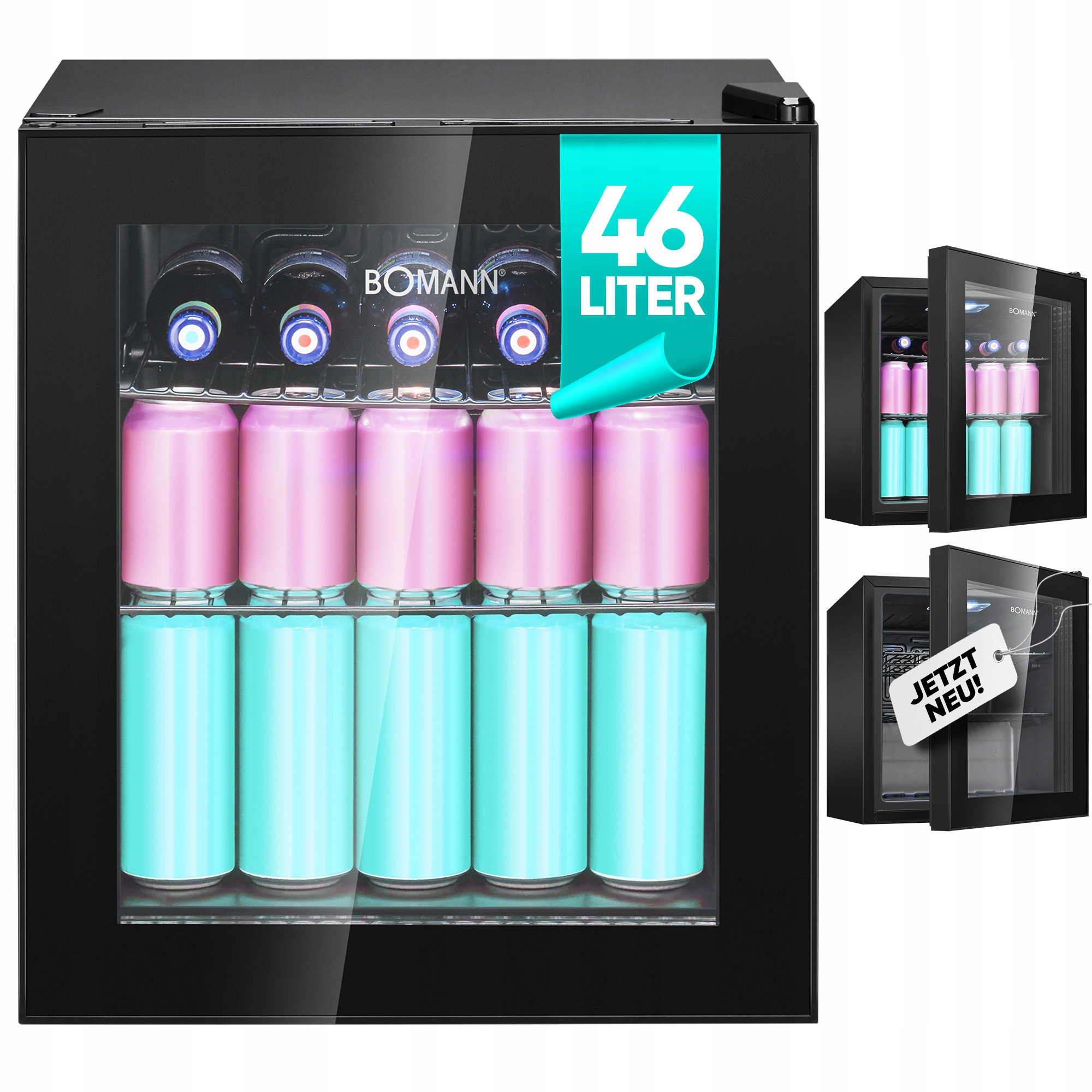 CHLADNIČKA CHLADICÍ VITRÍNA NA NÁPOJE BOMANN KSG 7291K ČERNÁ