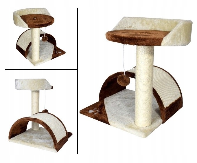 

Drapak Dla Kota Mały Legowisko+budka Biało-brązowy