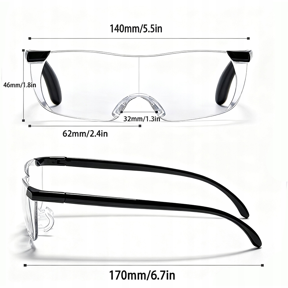 2X OKULARY POWIĘKSZAJĄCE LAMPKA LED LUPA DO CZYTANIA SZKŁO POWIĘKSZAJĄCE