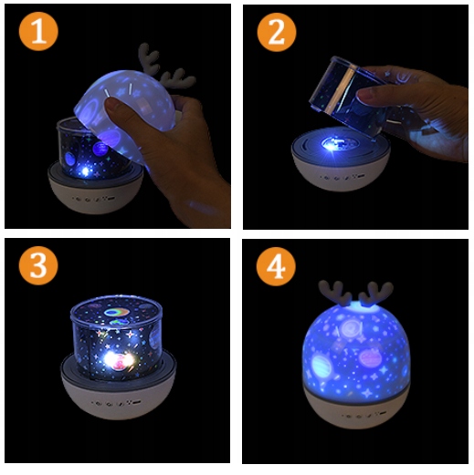 Uraqt Lampka Nocna LED Projektor Gwiazd Kosmos — miniatura 14
