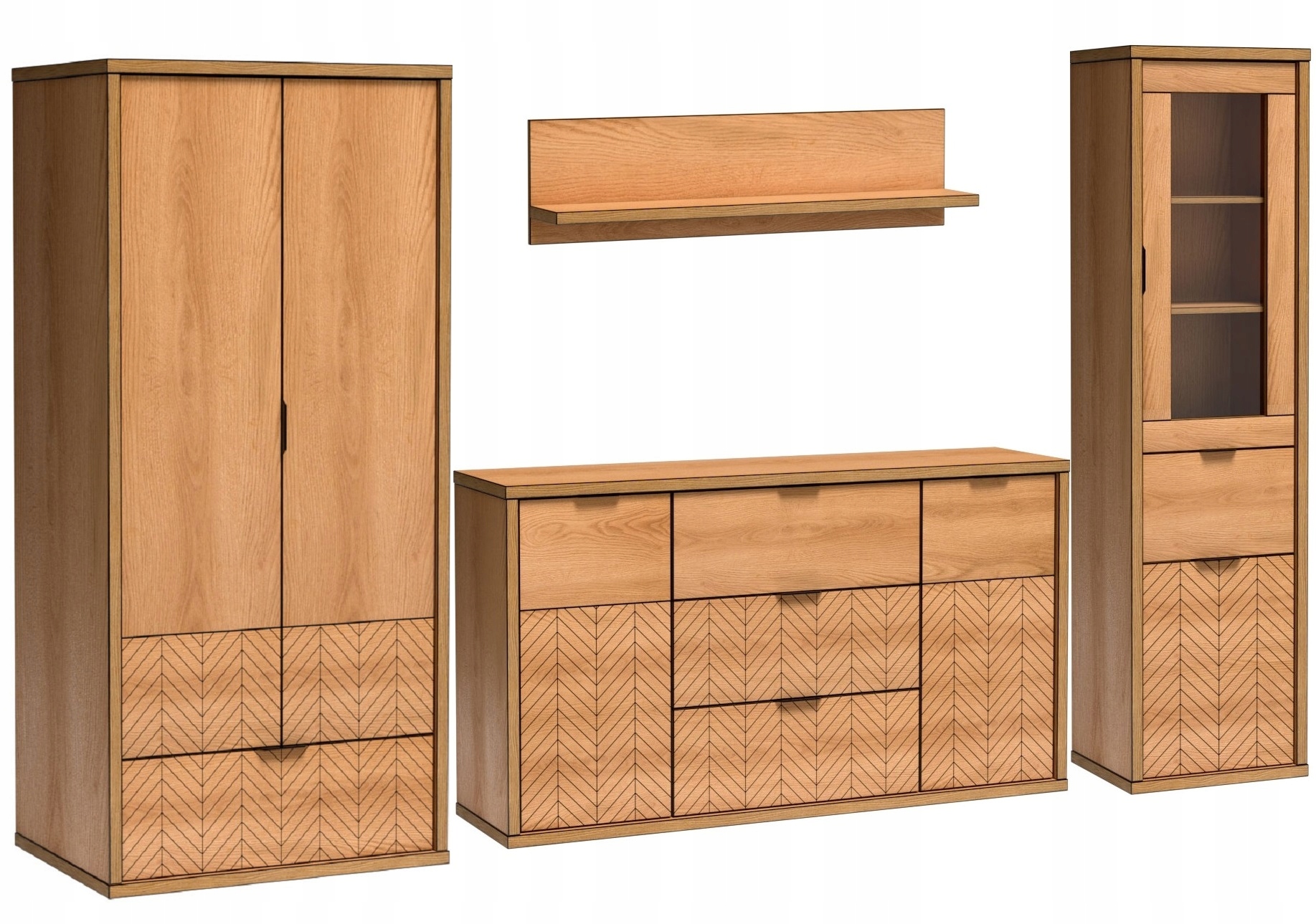 witryna salonu słupek przeszklony regał Fonti 02 Kolekcja Fonti