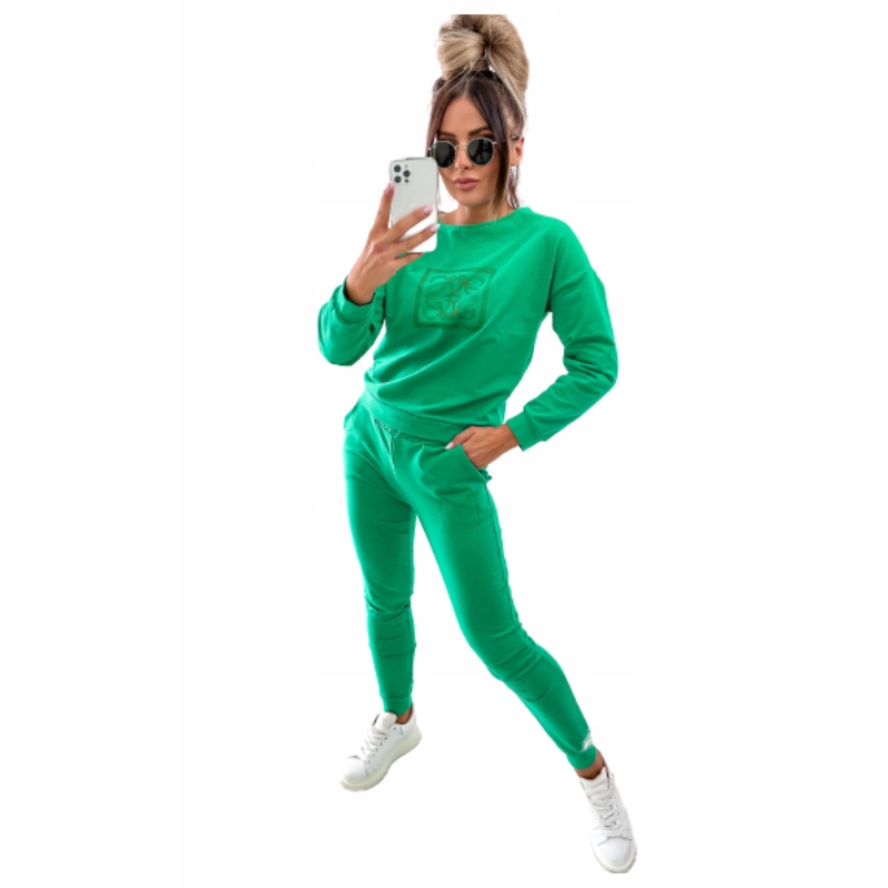 Dámský Bavlněný Komplet Se Zlatým Potiskem MOON-8134 L, Limetková Barva