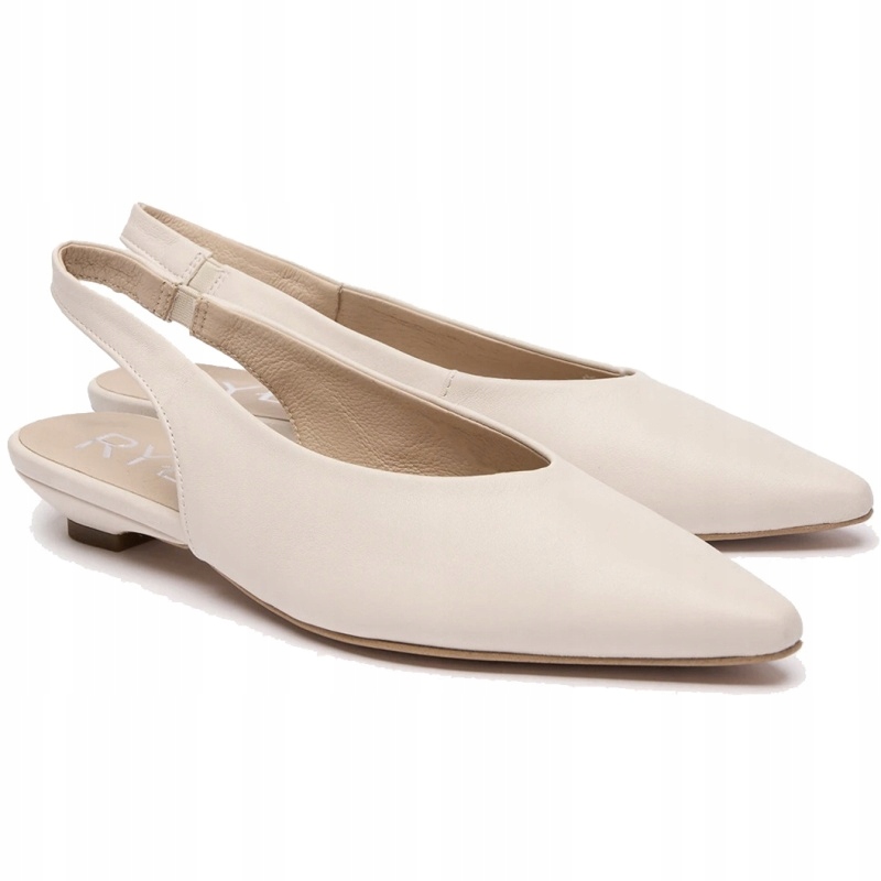 Dámské lodičky s odkrytou patou Ryłko Y1EW0__ _2TSF Cream Kůže VEL..36