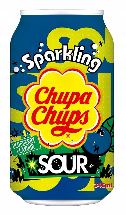 Levně Chupa Chups Borůvka Kyselá Jahoda Kyselý Sycený Nápoj 12 x 345ml