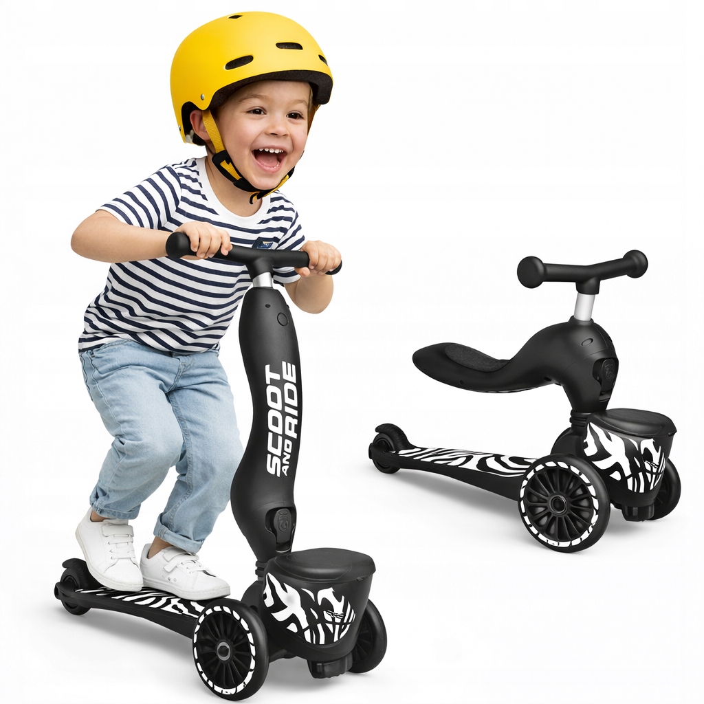 Scoot And Ride Highwaykick 1 Lifestyle Hulajnoga Jeździk zebra czarna