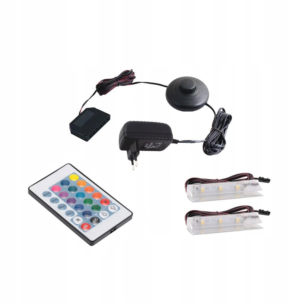 2 punktowe oświetlenie LED RGB z pilotem