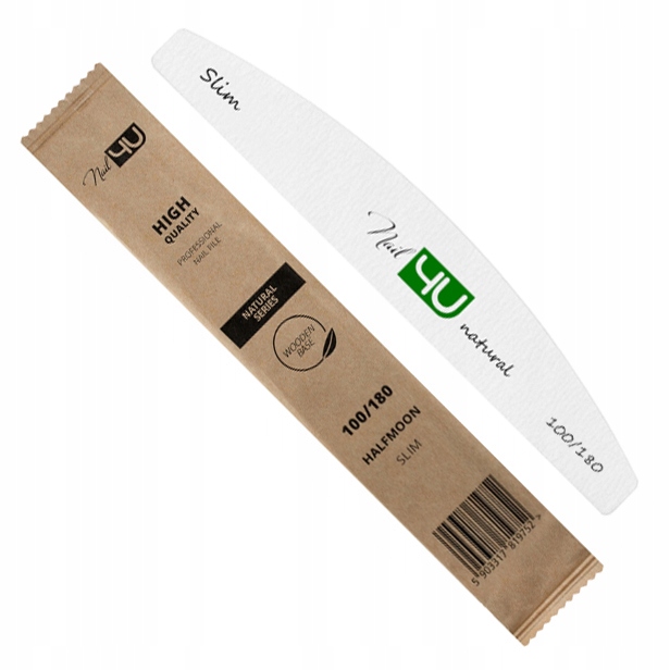 NAIL4U Pilník Na Nehty Slim Natural II Loďka Půlměsíc 100/180 50 ks