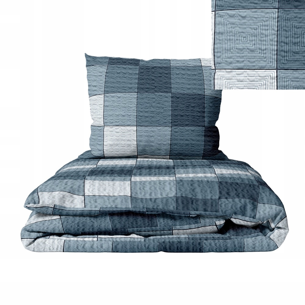 Krepové Povlečení 160x200 Poševka 70x80 Hrubá Polská Bavlna 3D mřížka hra