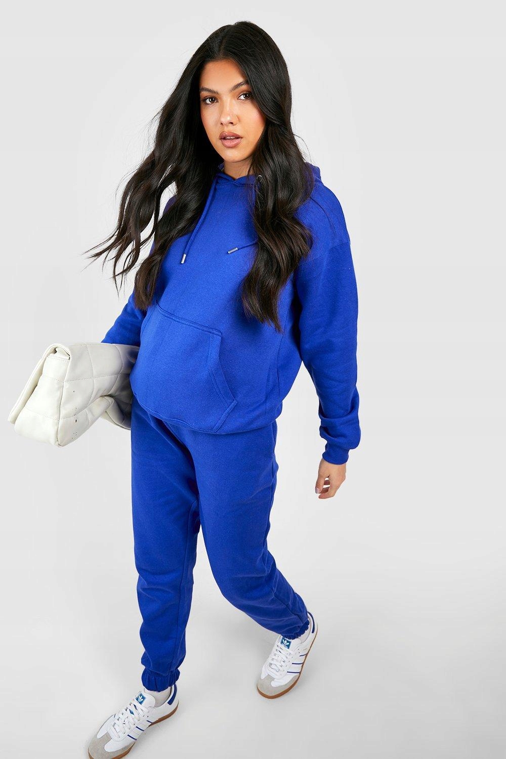 CIĄŻOWE KLASYCZNE NIEBIESKIE DŁUGIE SPODNIE DRESOWE BOOHOO 38 Rozmiar 38