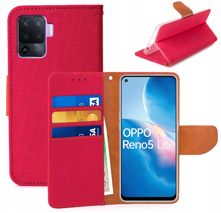 

Etui Portfel Canvas Do Oppo Reno 5 Lite