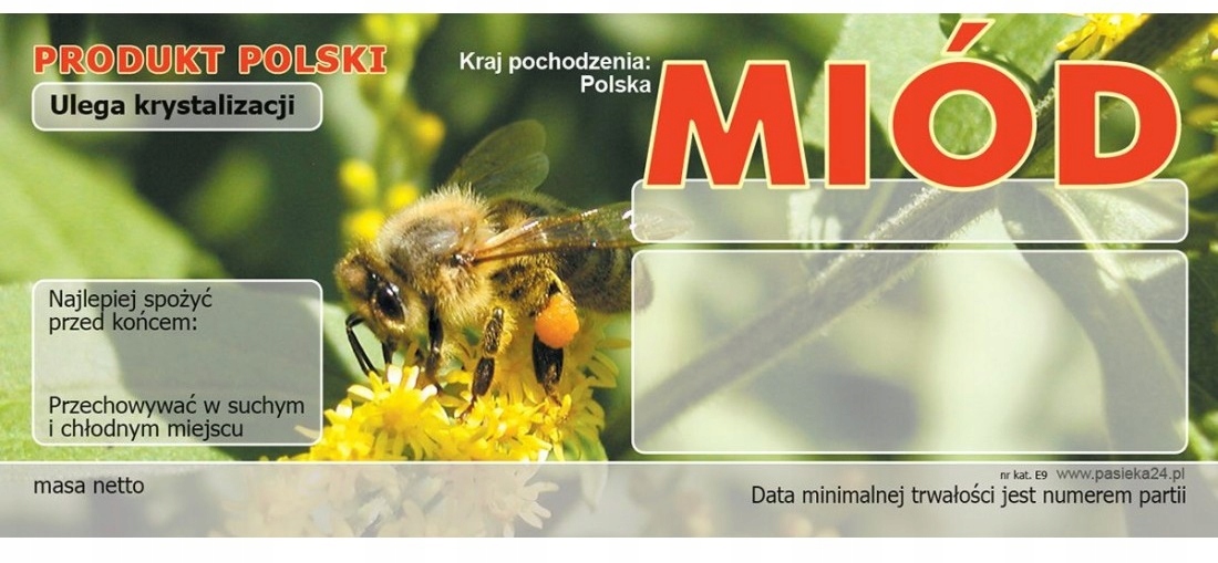 

Etykieta naklejka na miód 116x50mm Uniwersalna