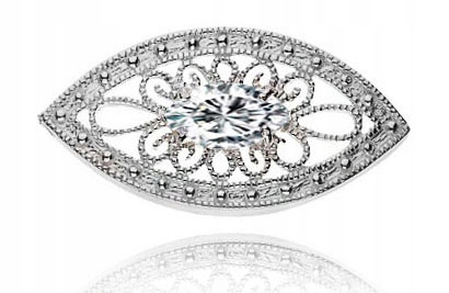 

Srebrna Broszka Ażurowa Z Cyrkonią. Pr.925!