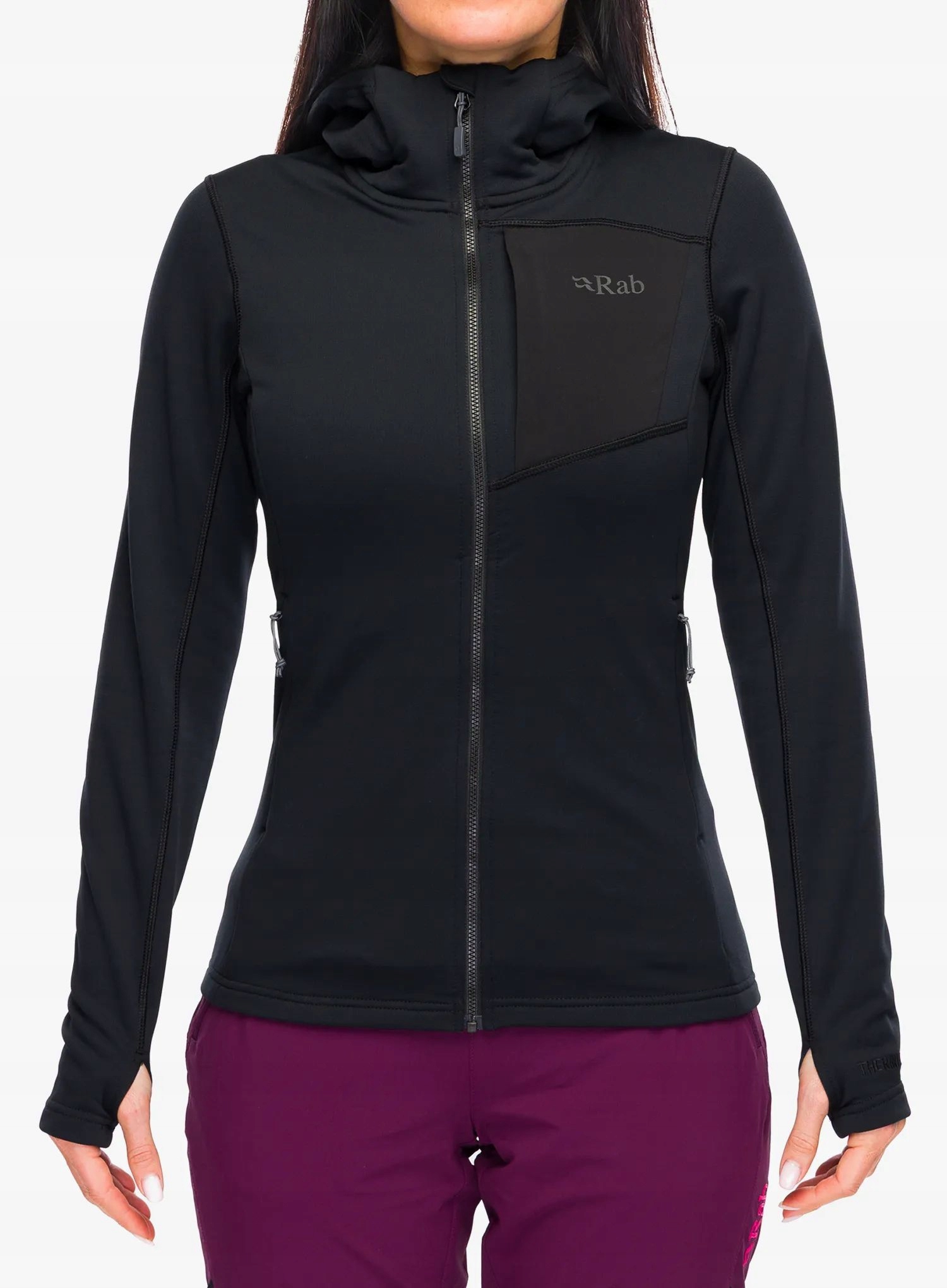 Bluza rozpinana damska Rab Superflux Hoody black/black 12 (M)