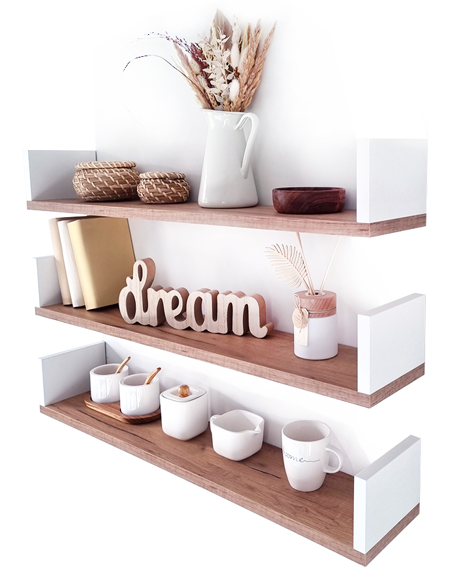 

Półki na ścianę wiszące 3szt dąb craft 80cm gł15cm