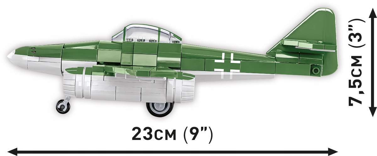 KLOCKI COBI 5881 SAMOLOT MESSERSCHMITT ME262 250EL Materiał plastik