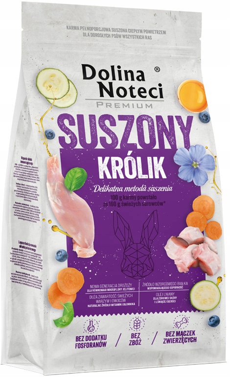Karma suszona dla psa Dolina Noteci Premium królik 9kg