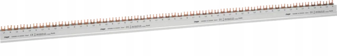 Hager Hřebenová Lišta Vidlicová Horizontální L1NL2NL3N 2P 35mm2 24M KDN599B