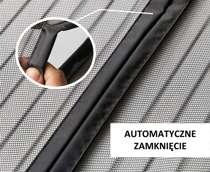 MOSKITIERA DRZWI MAGNETYCZNA ZASŁONA NA OKNO BALKONOWE 110x210 MAGNES KOMAR Kolor czarny