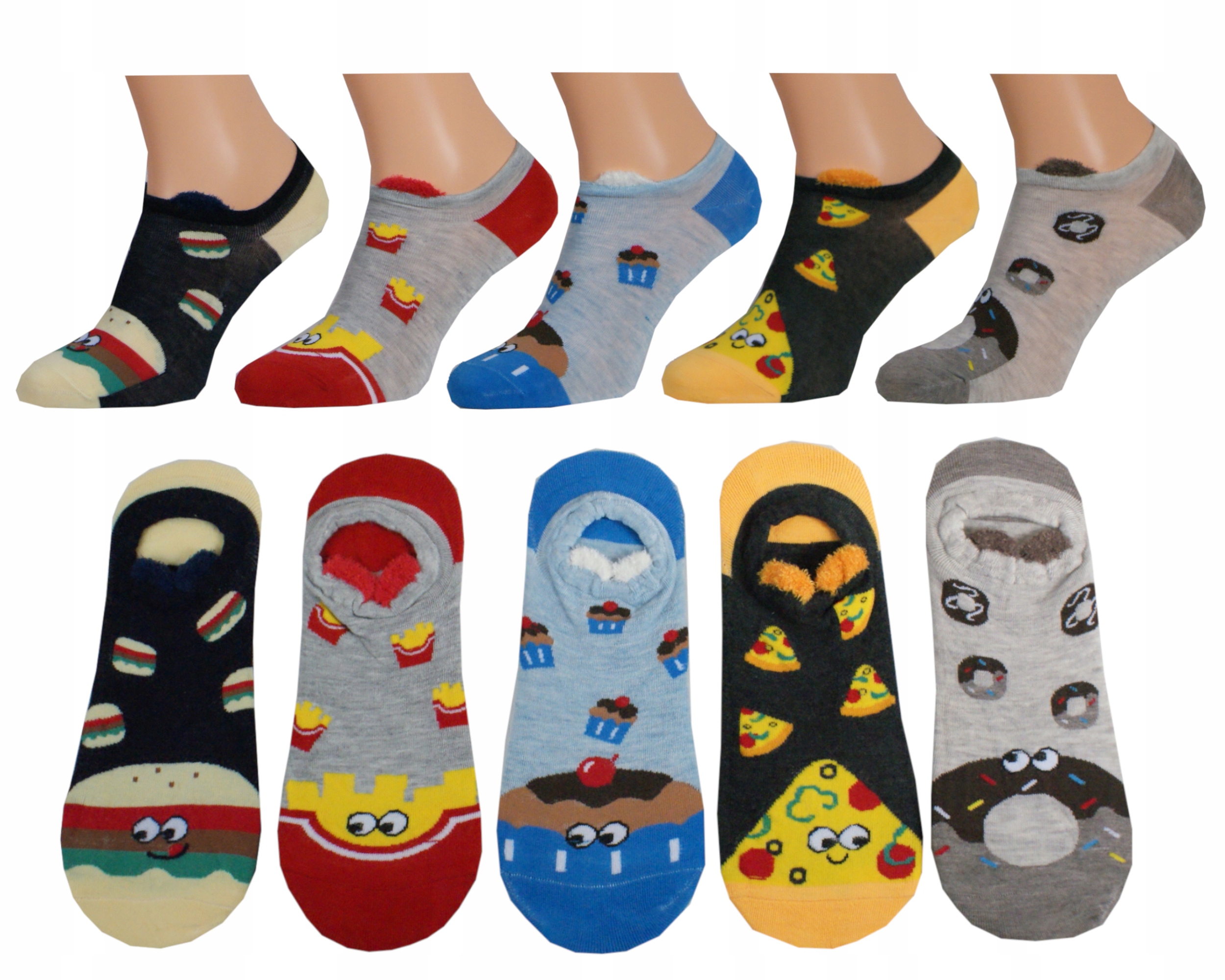 

5 x Skarpety Bawełniane Stopki Kolorowe 36-38