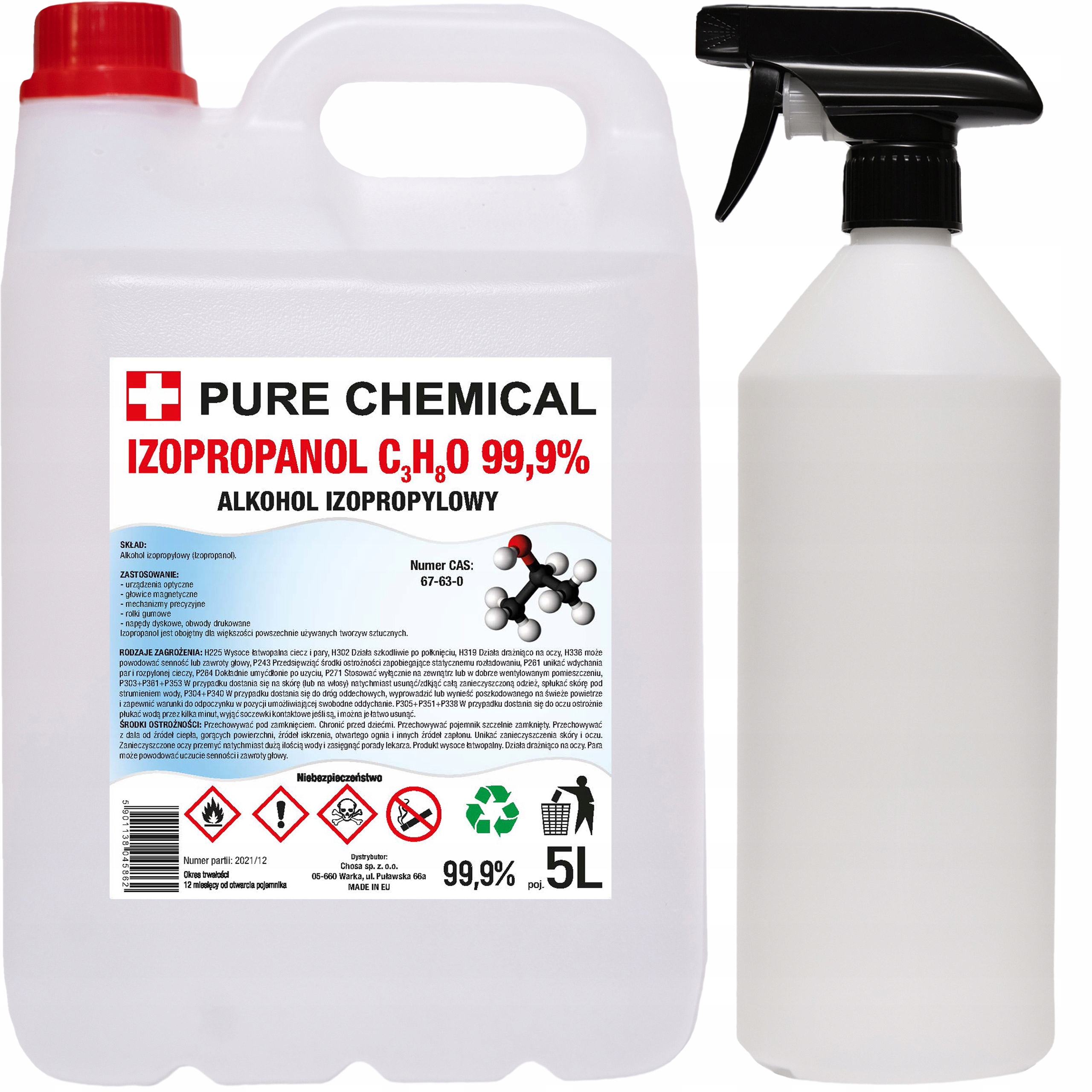 

Alkohol Izopropylenowy Ipa 99,9% 5L rozpylacz