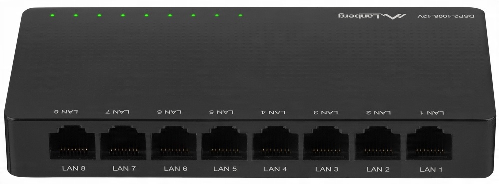 

Switch Lanberg DSP2-1008-12V czarny 8-Port Gigabit