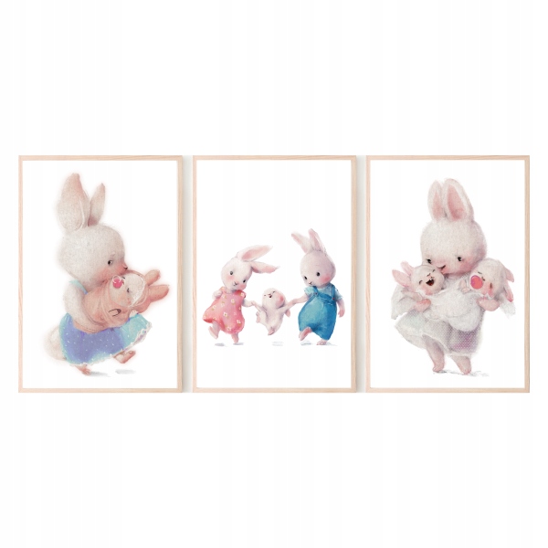 

Zestaw 3 plakaty A3 rodzinka króliczków nr.2