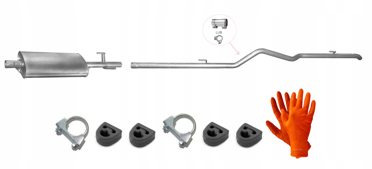 VW LT 2.5 2.8 D (1996-2006) XLWB - 4025mm ГЛУШИТЕЛЬ ЦЕНТРАЛЬНЫЙ + ТРУБКА ОКОНЧАТЕЛЬНЫЙ