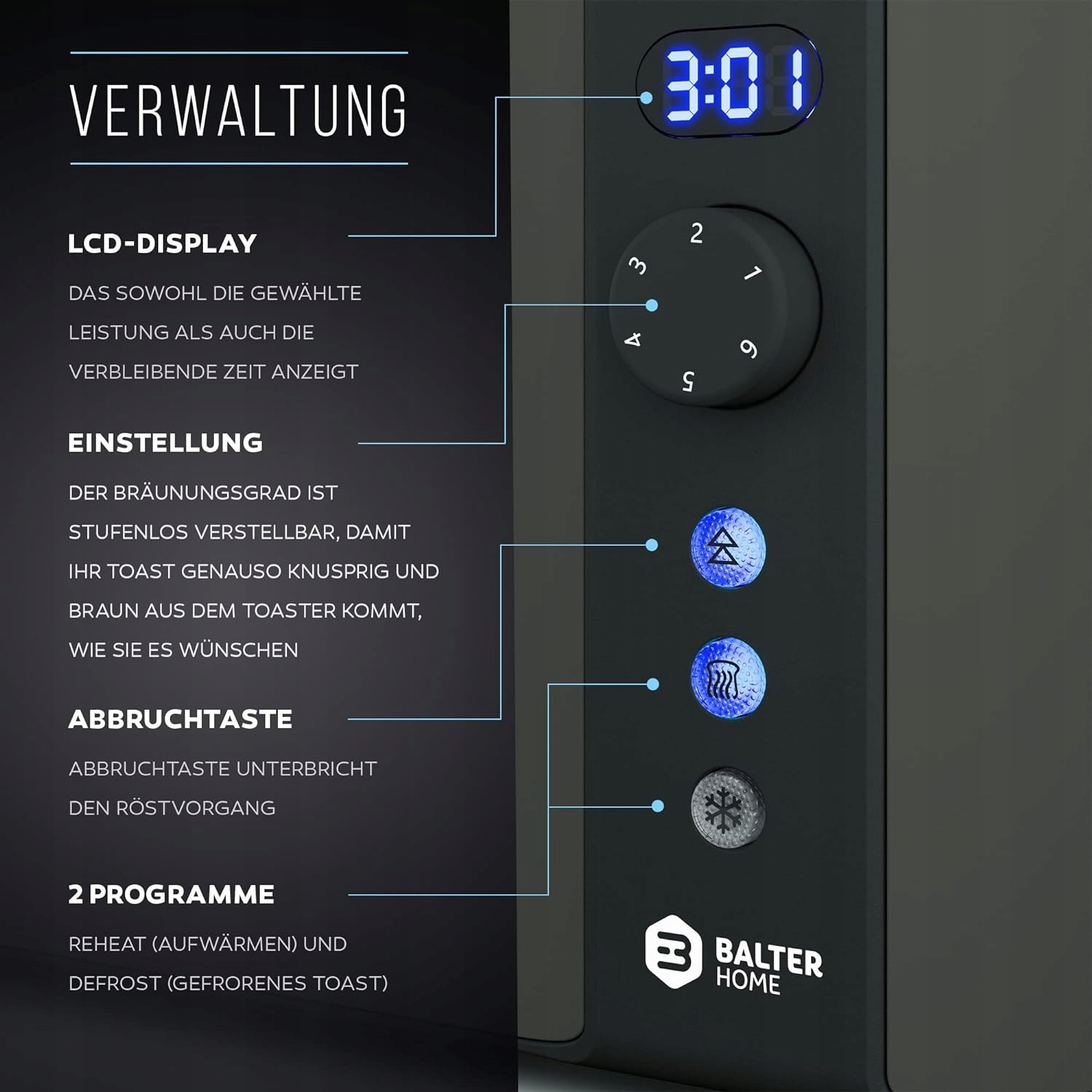 TOSTER OPIEKACZ 4 TOSTY ROZMRAŻANIE KOLOR SZARY 1500 W Stan opakowania oryginalne