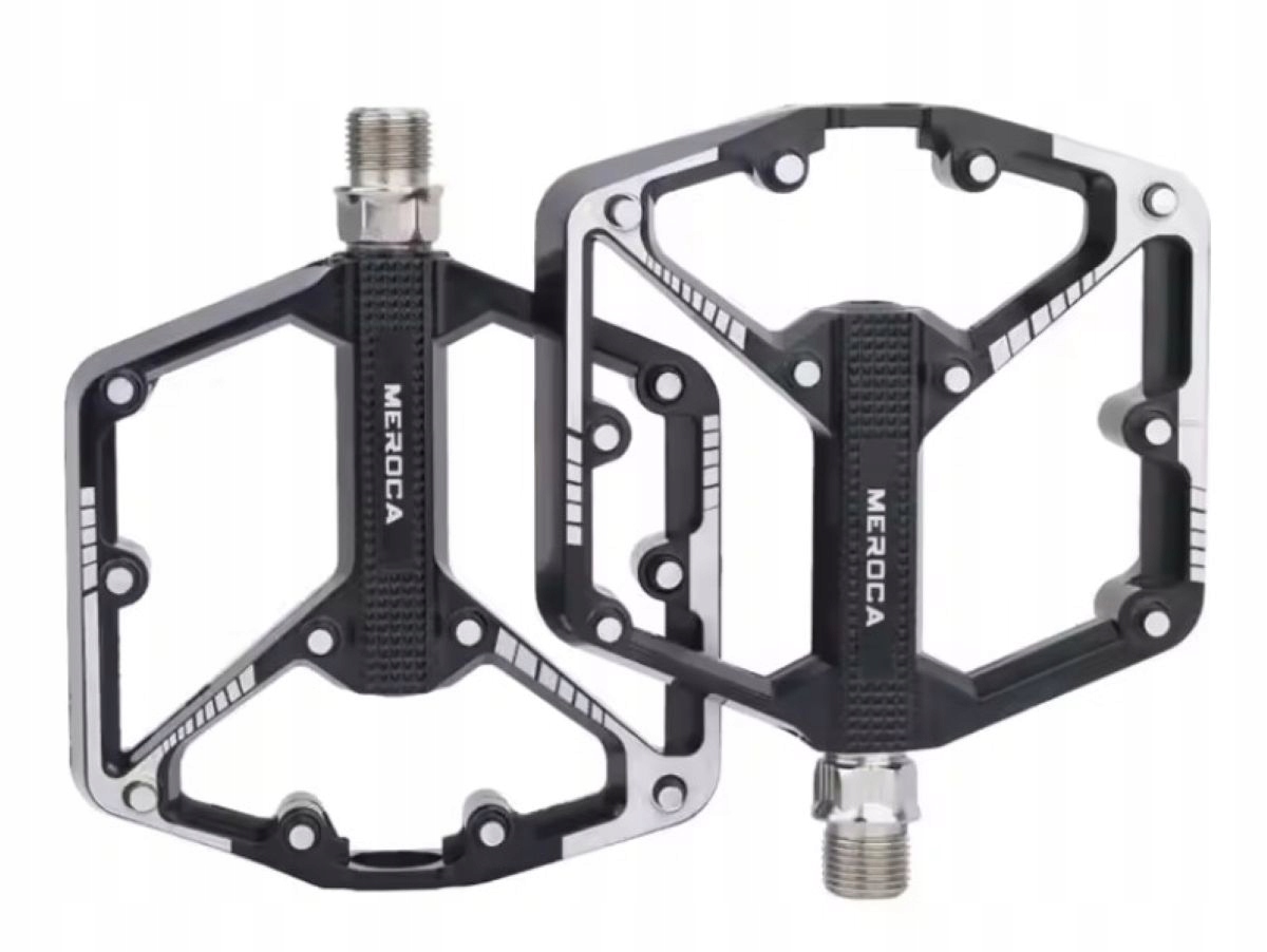 Pedały Rowerowe Aluminiowe Ultralekkie 2 Łożyska DU632 Piny Meroca
