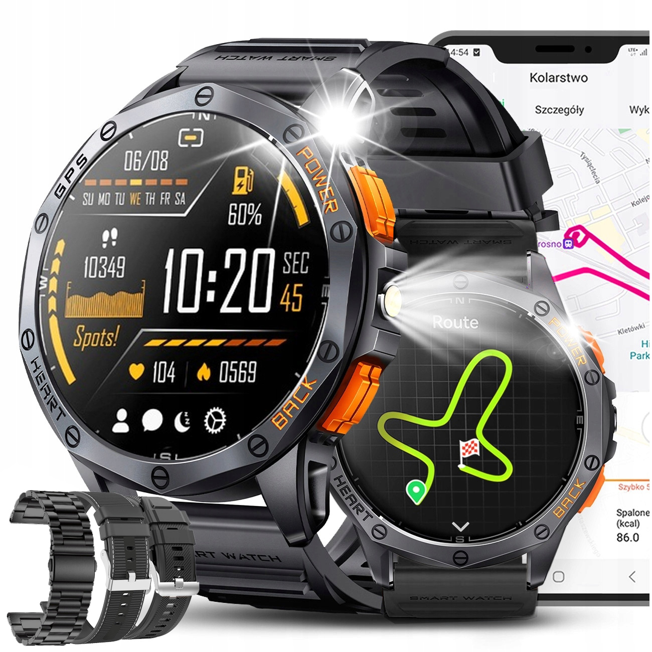 Chytré Hodinky Pánské Gps Menu Polské Voděodolné Sportovní Hovory Smart Watch Pl