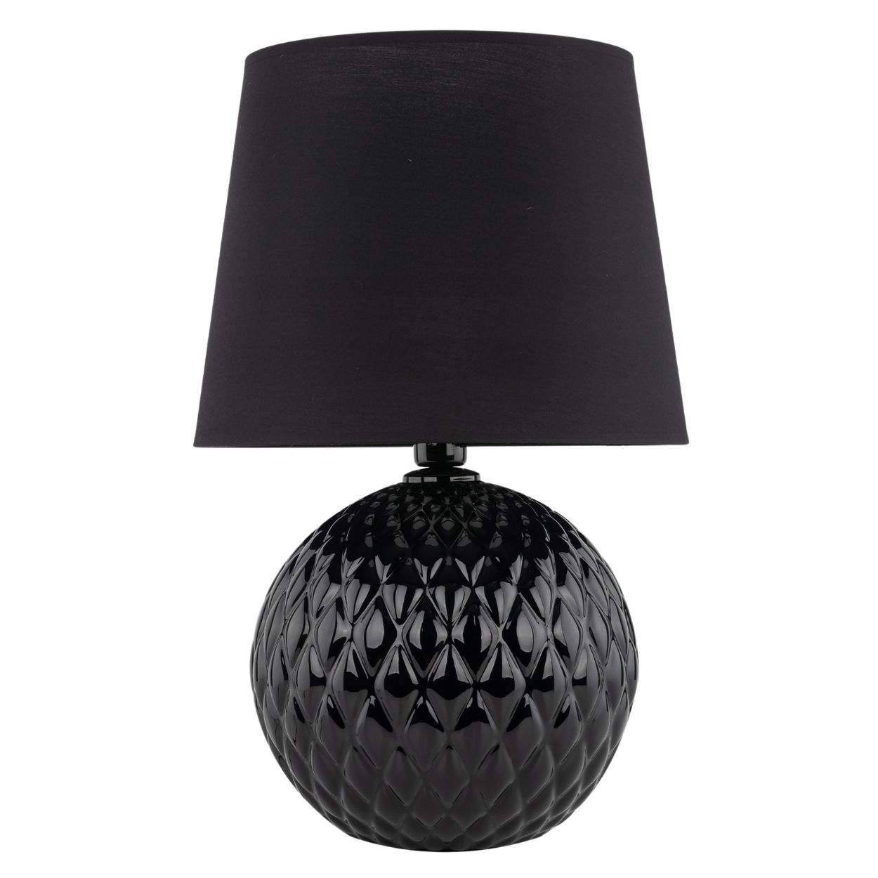 Stolová lampa Santana čierna 1xE27, stojaca nočná lampa na stôl, sklenená